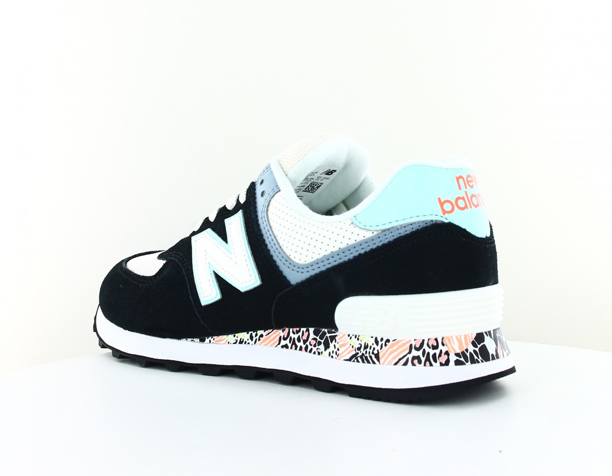 New Balance 574 femme noir beige bleu ciel print