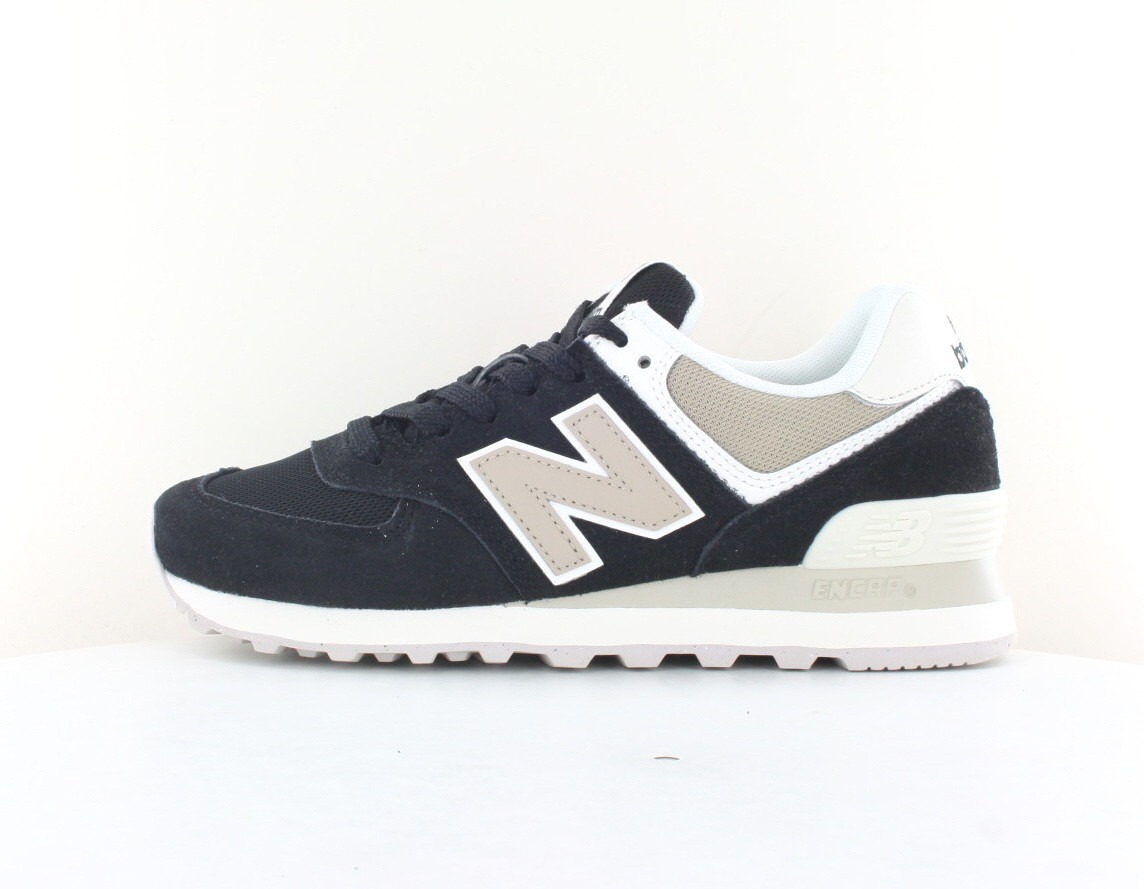 New Balance 574 femme noir beige blanc