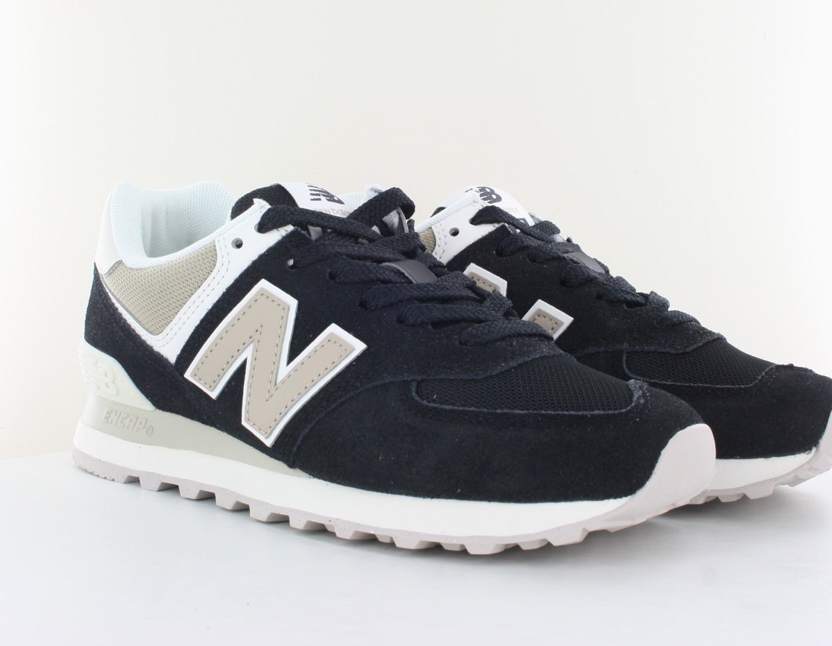 New Balance 574 femme noir beige blanc