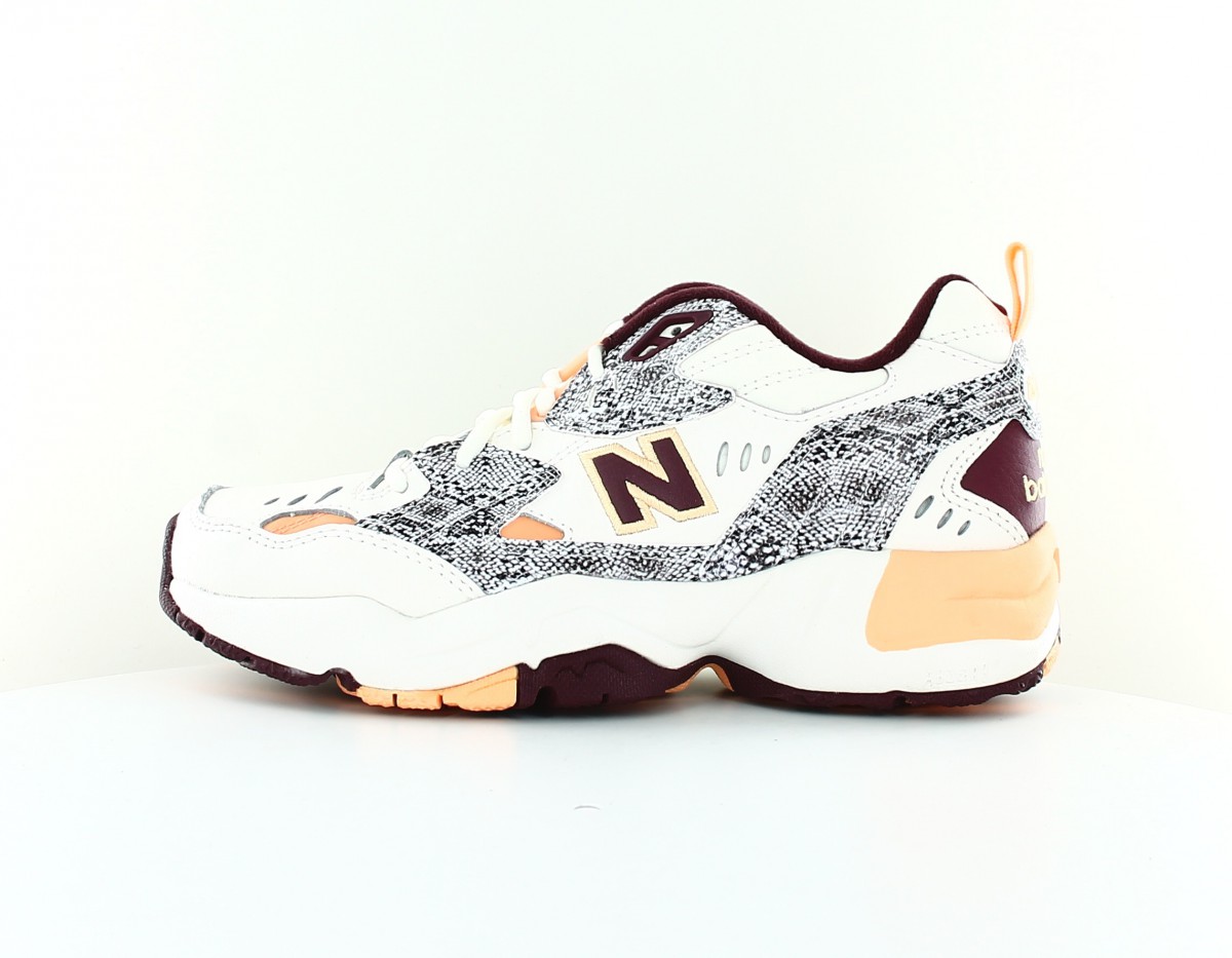 New Balance 608 femme blanc cassé marron serpent