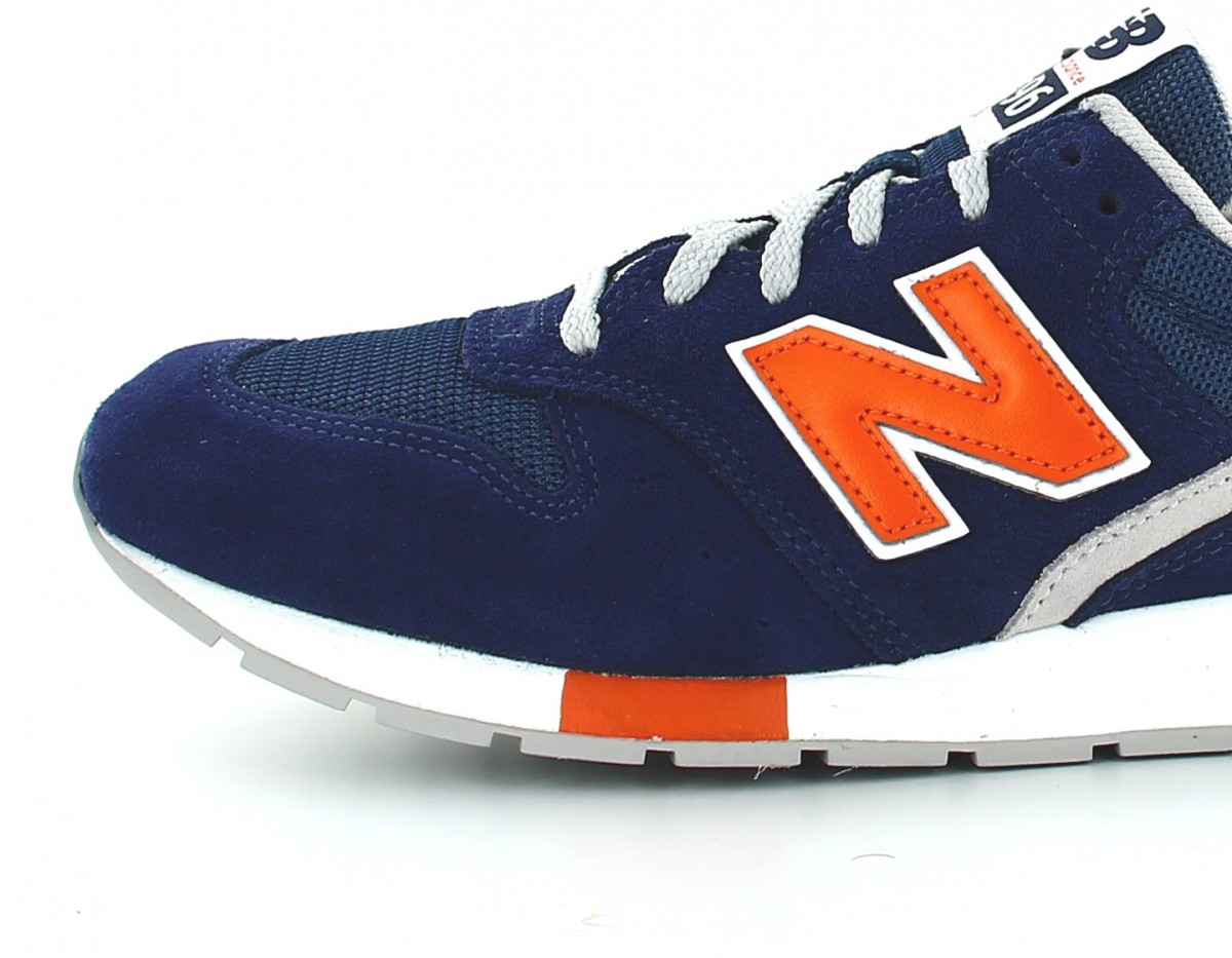 New Balance 996 suede bleu marine orange