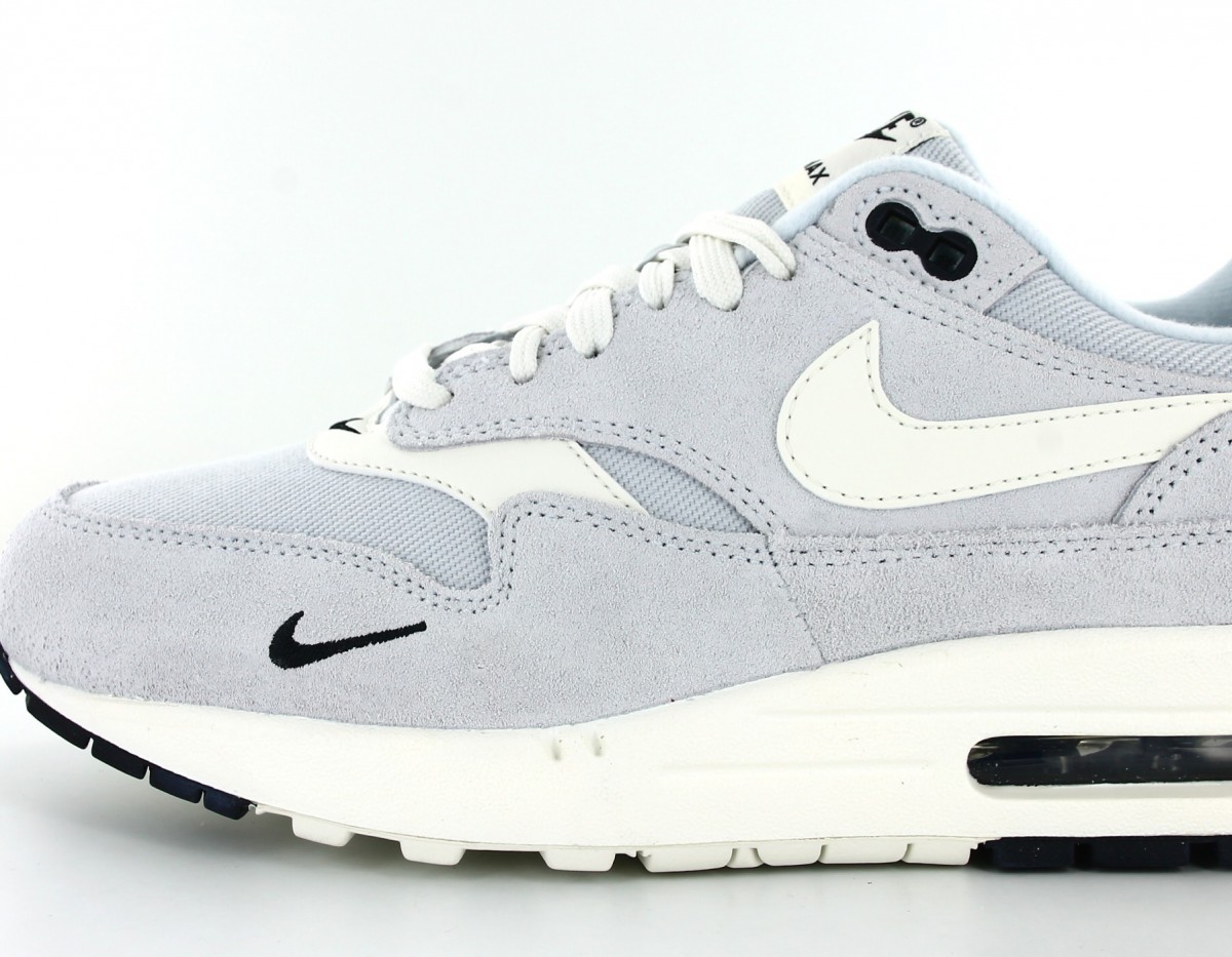 Nike Air Max 1 premium mini swoosh pure platinium-grey white