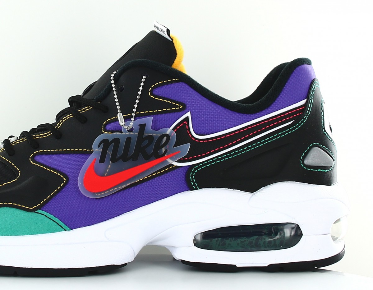 Nike Air max 2 light premium noir violet vert jaune