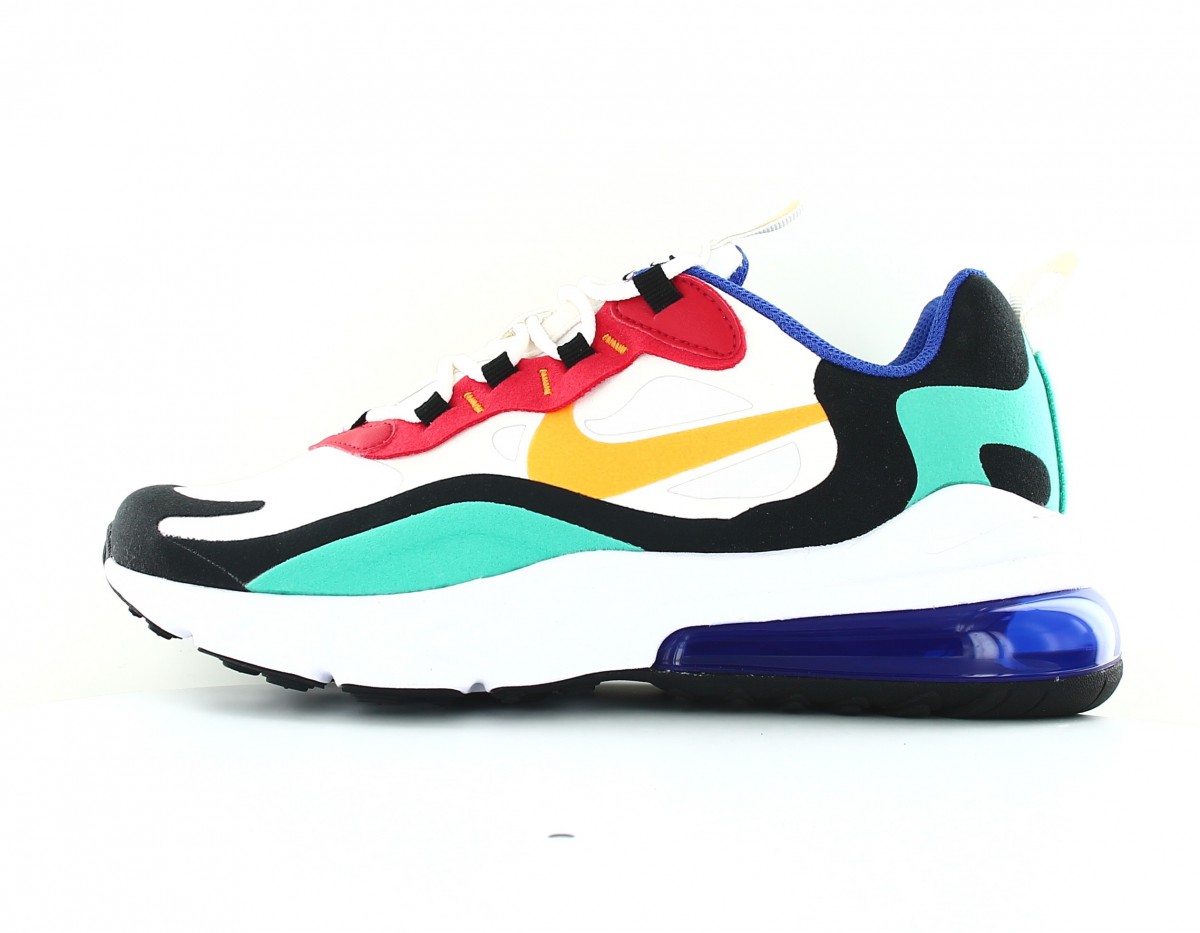 animal fuerte élite Nike Air max 270 react gs Blanc jaune vert bleu rouge