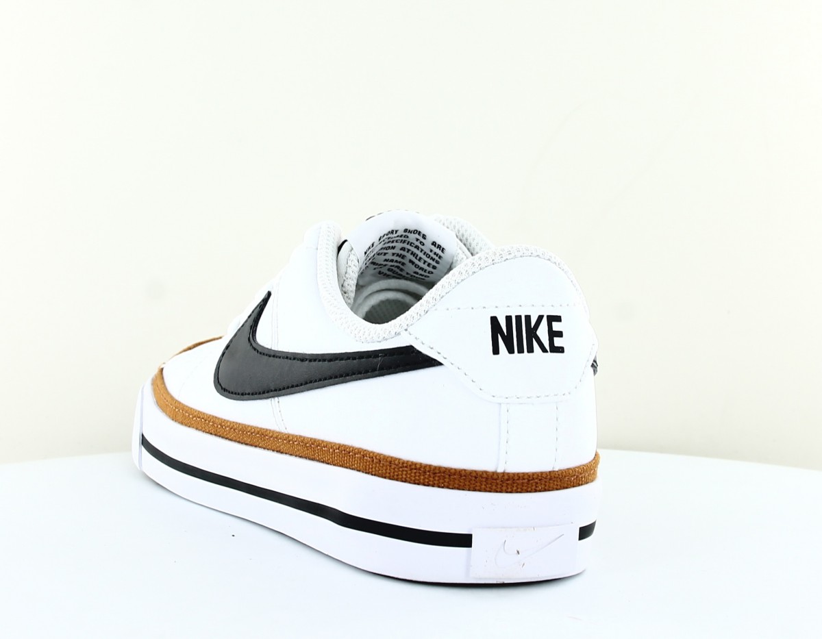 Nike Court legacy gs blanc noir marron