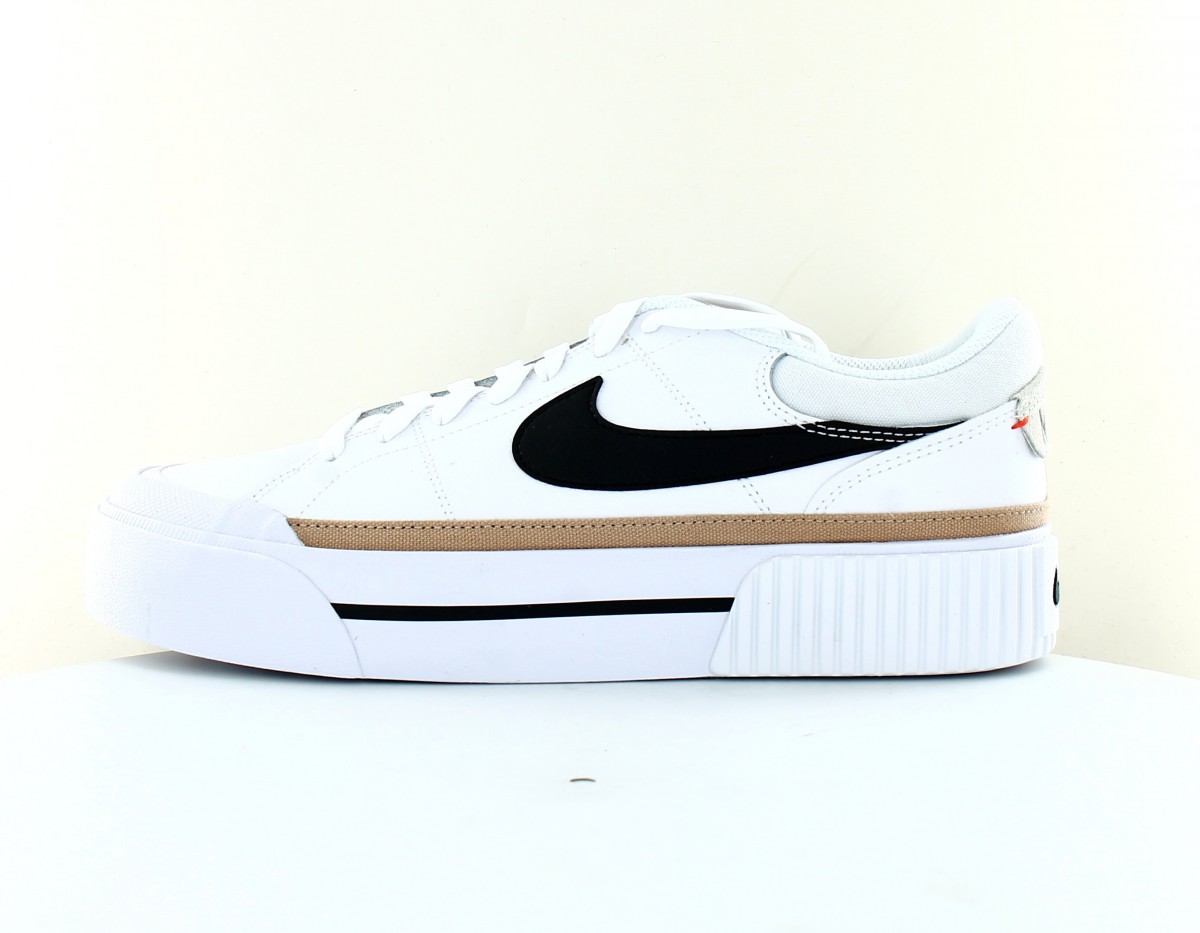 Nike Court legacy lift blanc noir beige