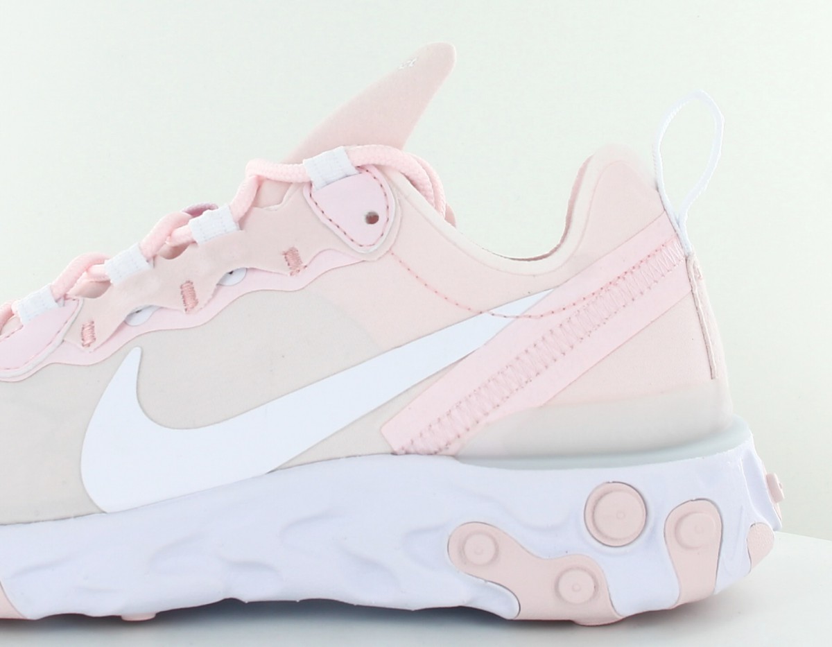 Nike React Element 55 rose blanc