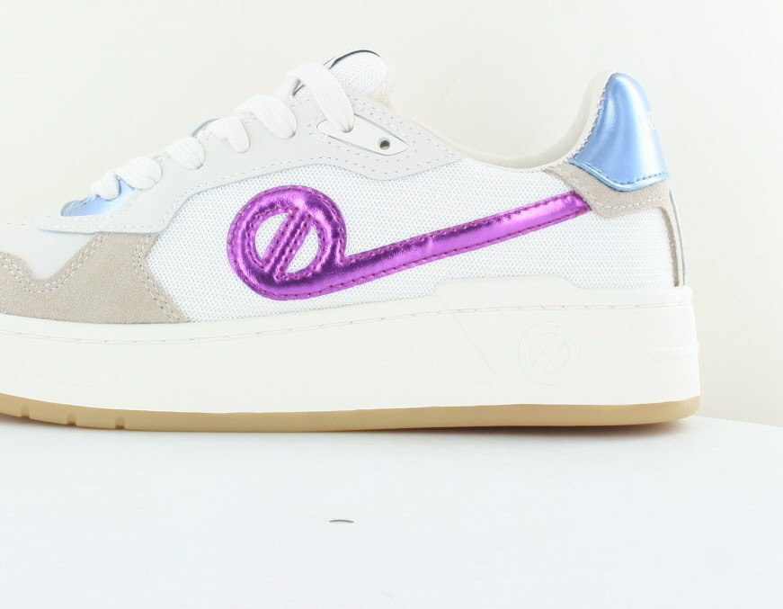 Noname Kelly sneaker blanc beige violet bleu ciel