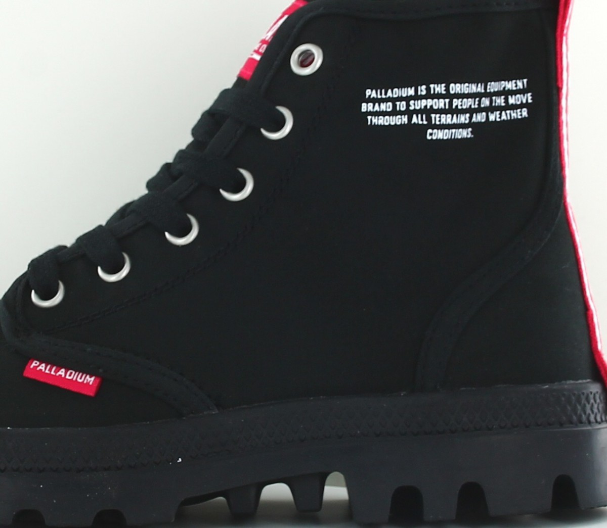 Palladium Hi du pampa noir blanc rouge