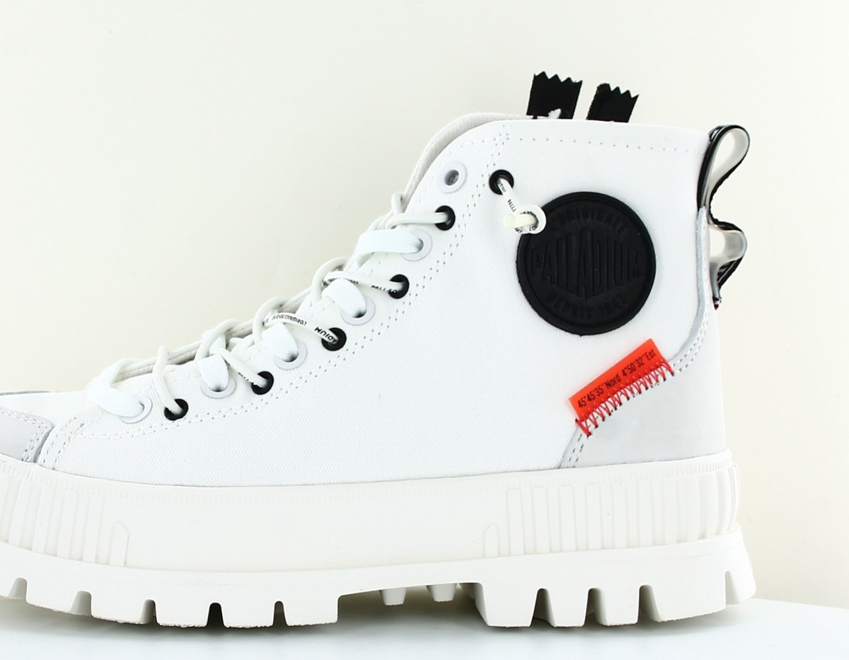 Palladium Pallashock back zip blanc noir