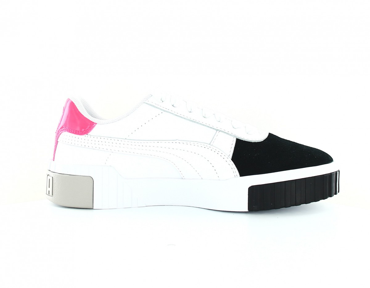 Puma Cali remix blanc noir rose fluo