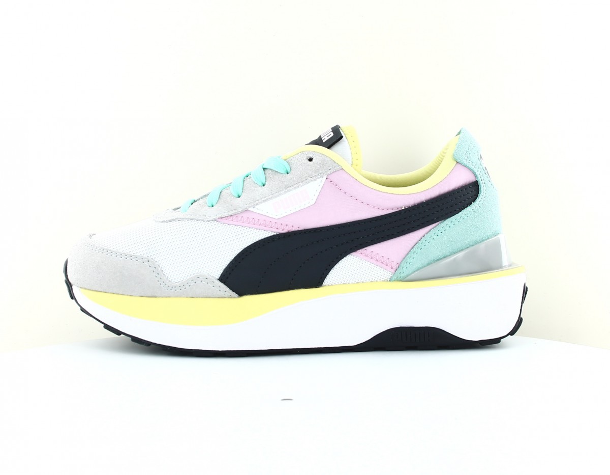 Puma Cruise rider silk blanc noir rose bleu jaune