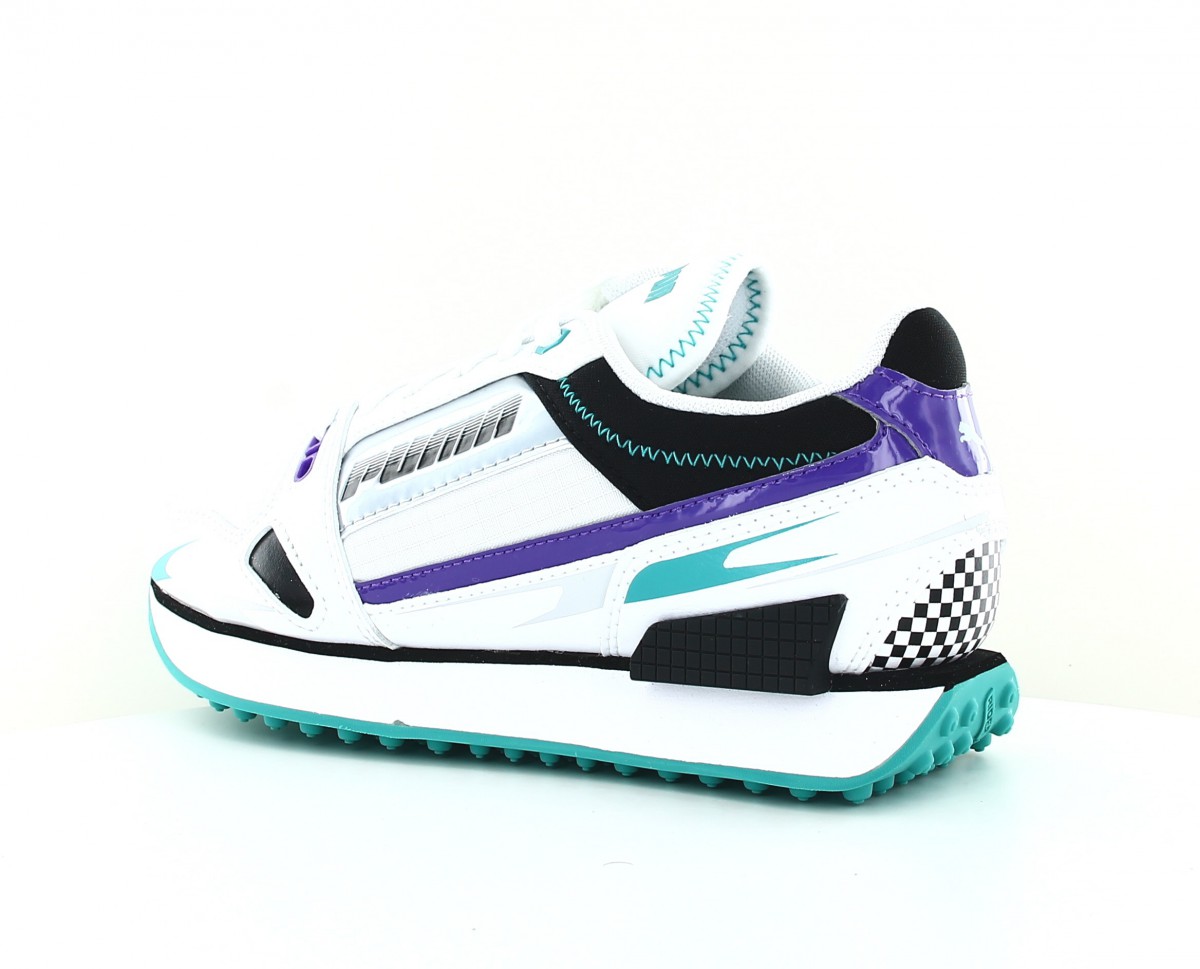 Puma Mile rider sunny gataway blanc noir argent violet vert