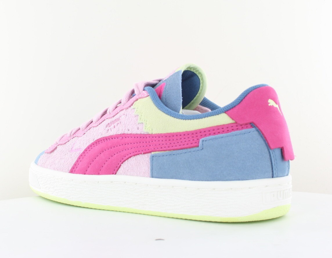 Puma Suede squid game bleu rose vert