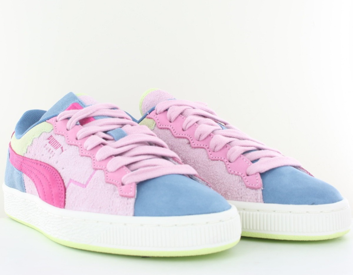 Puma Suede squid game bleu rose vert