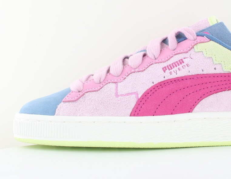 Puma Suede squid game bleu rose vert