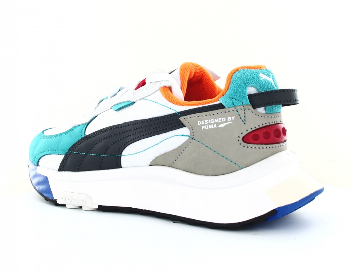 Puma Wild rider layers blanc gris bleu orange