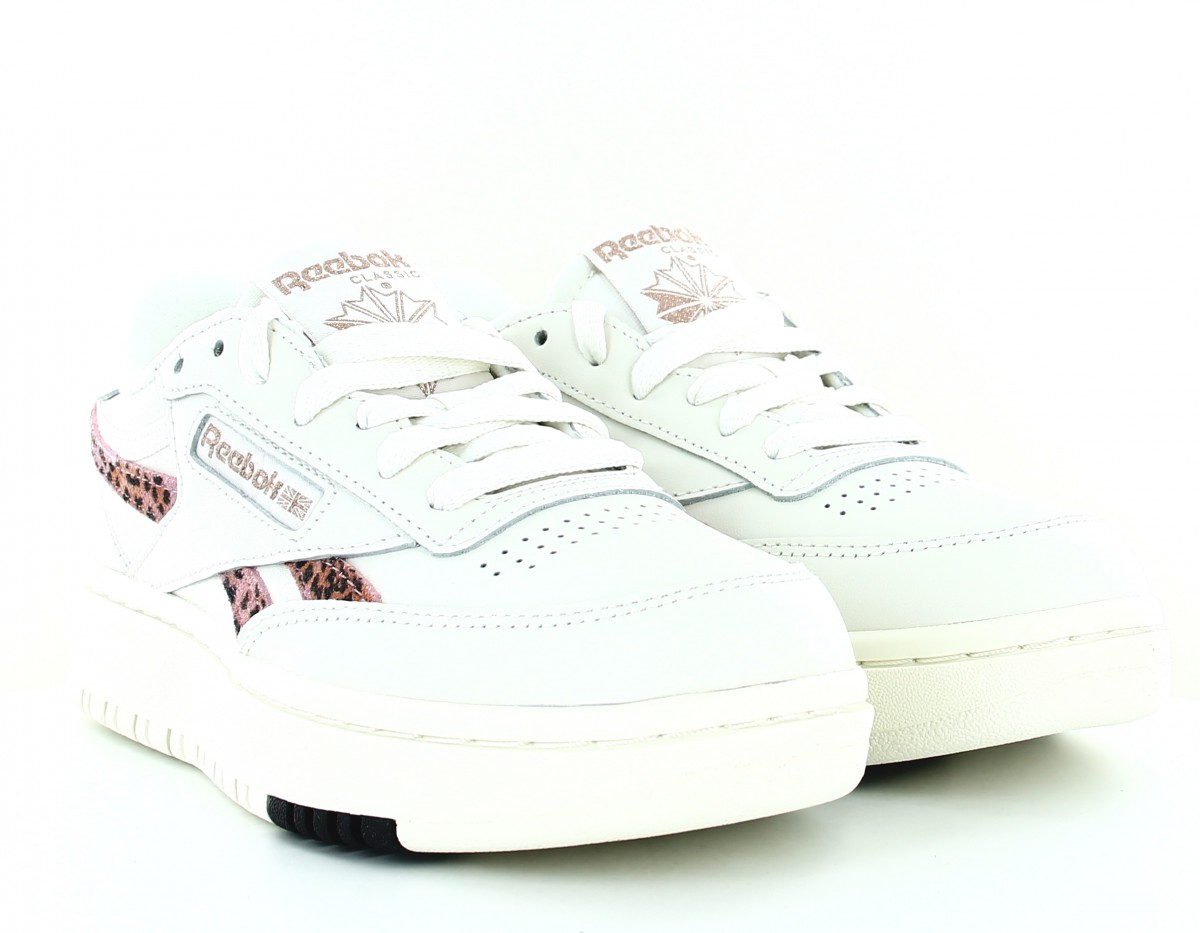 Reebok Club c double blanc casse rose cheetah