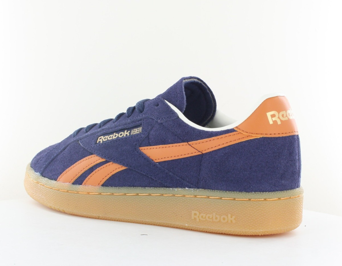 Reebok Clubc ground suede bleu orange gomme