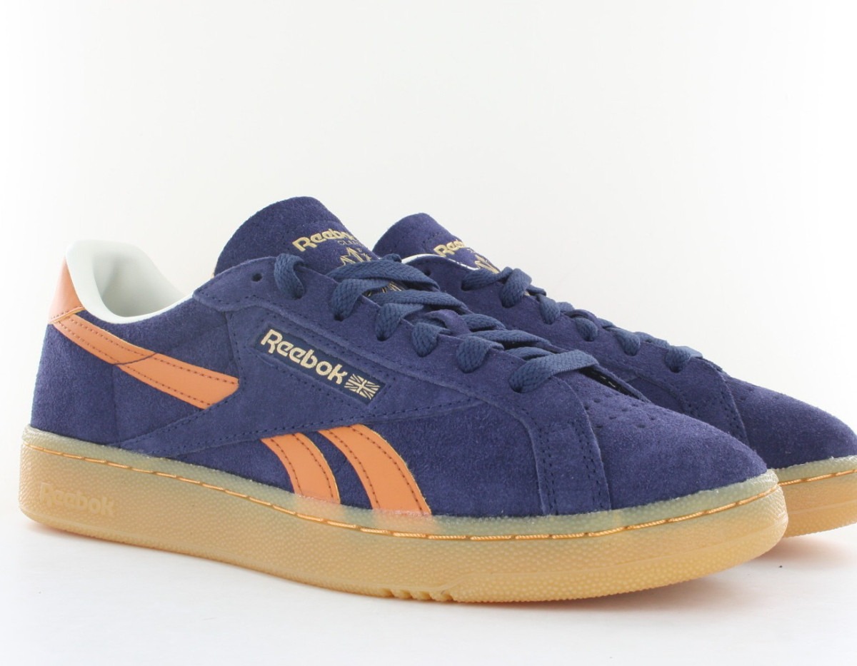 Reebok Clubc ground suede bleu orange gomme