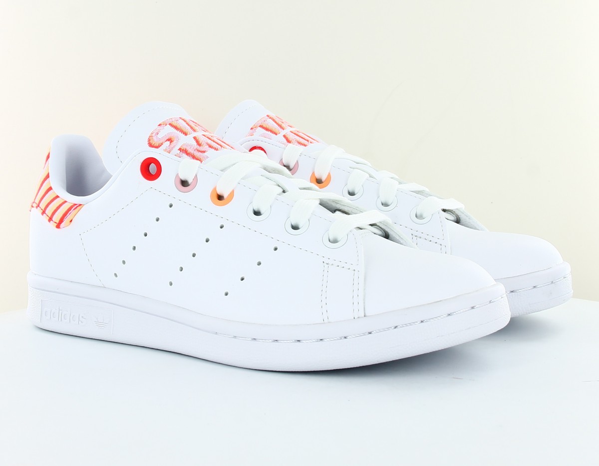 Adidas Stan smith femme blanc rose orange