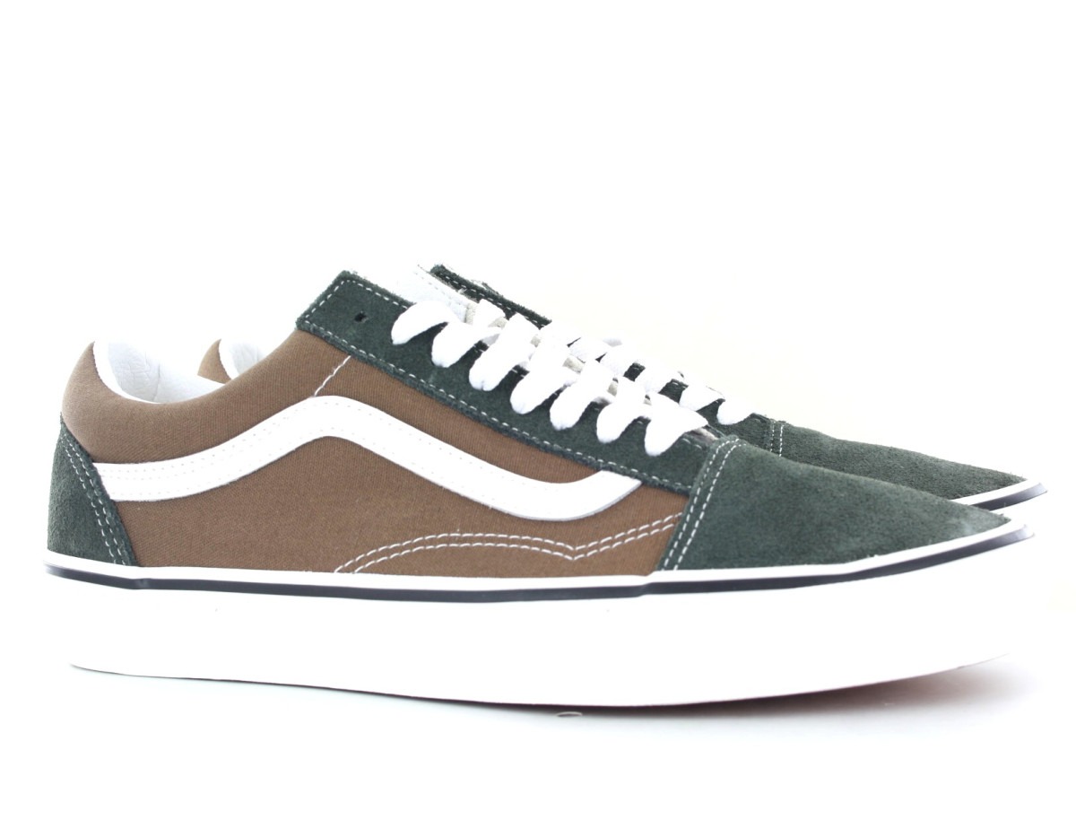 Vans old skool blanche cheap et marron