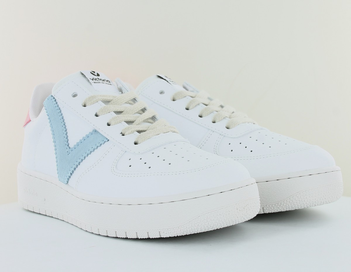 Victoria basket victoria v 2 blanc bleu ciel corail