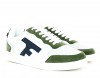 Faguo Baskets hazel leather suede blanc bleu vert marron