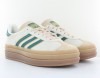 Adidas Gazelle bold beige vert gomme