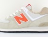 New Balance 574 beige orange blanc rouge