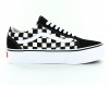 Vans Old Skool platform checkerboard Noir blanc