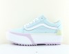 Vans Oldskool stacked pastel bleu pastel blanc jaune rose