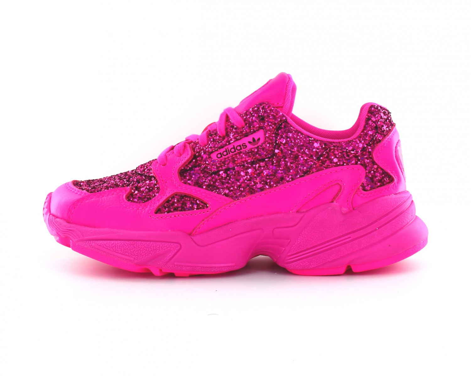 Adidas falcon blanche et rose hot sale