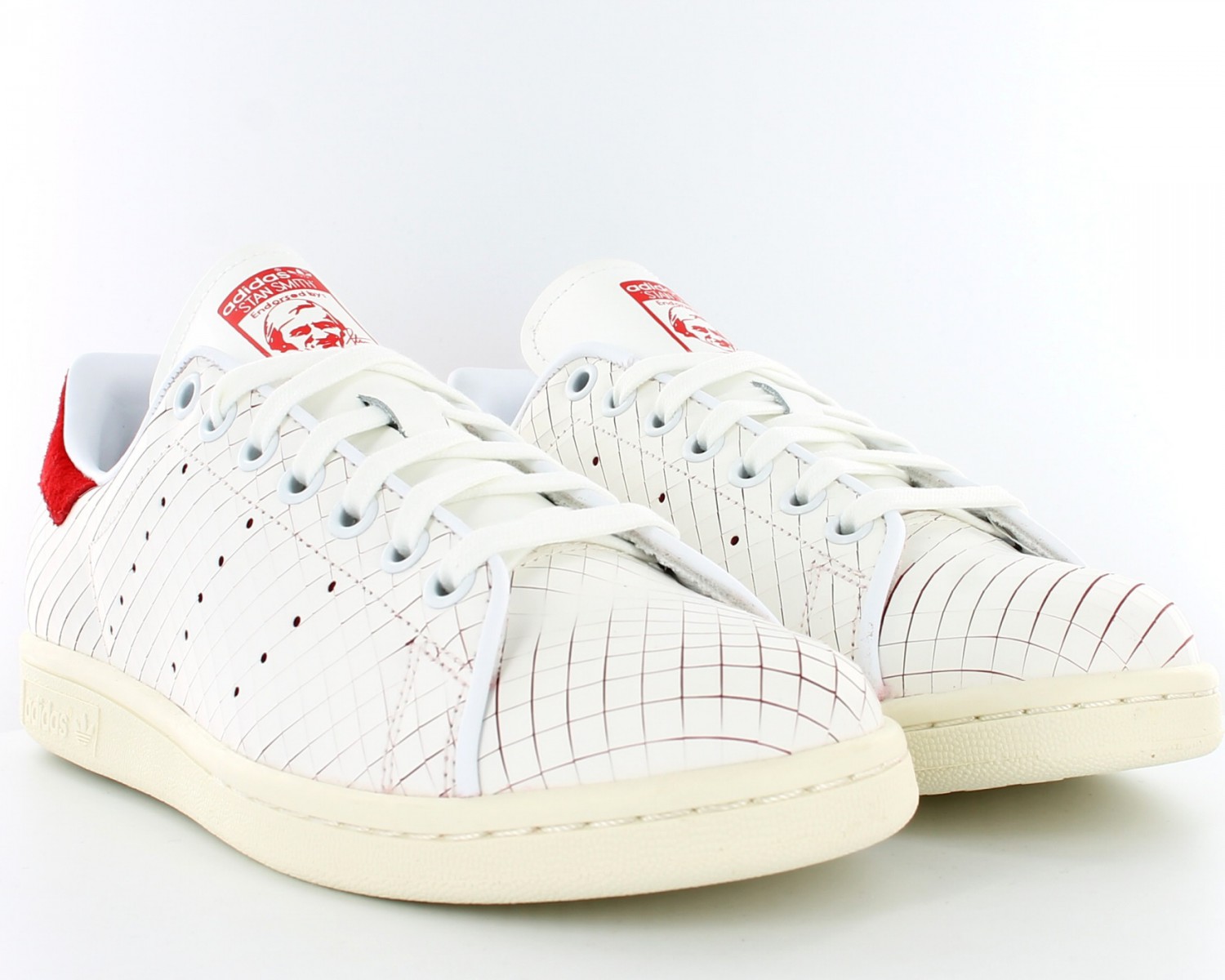 stan smith femme blanc rouge