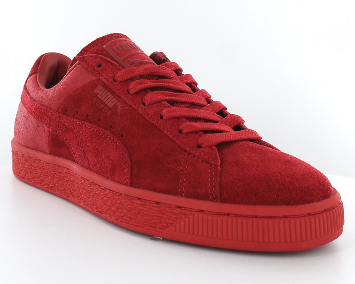 Puma suede rouge clearance semelle marron