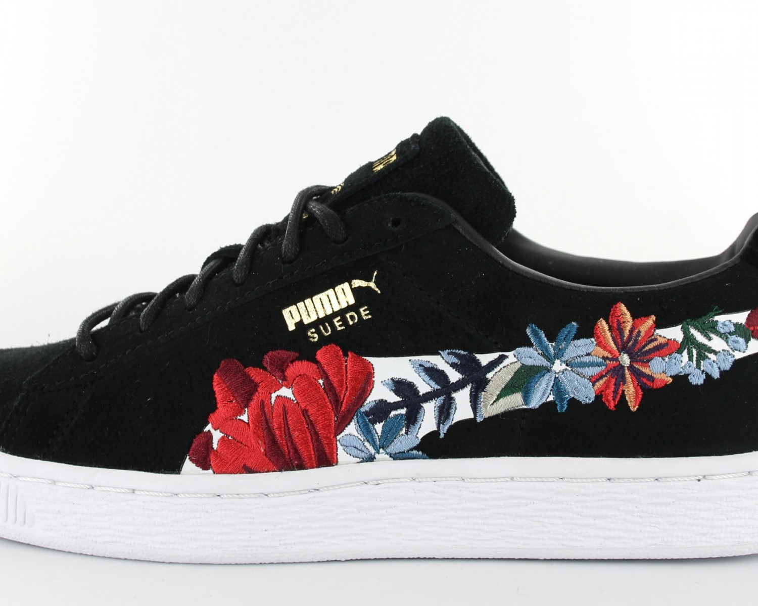 Puma suede black on sale floral